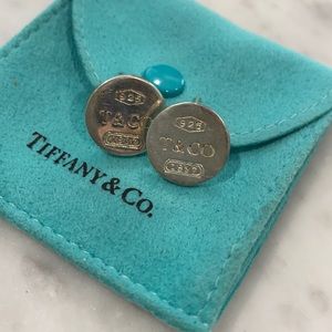 Tiffany sterling silver, circle-stud earrings.